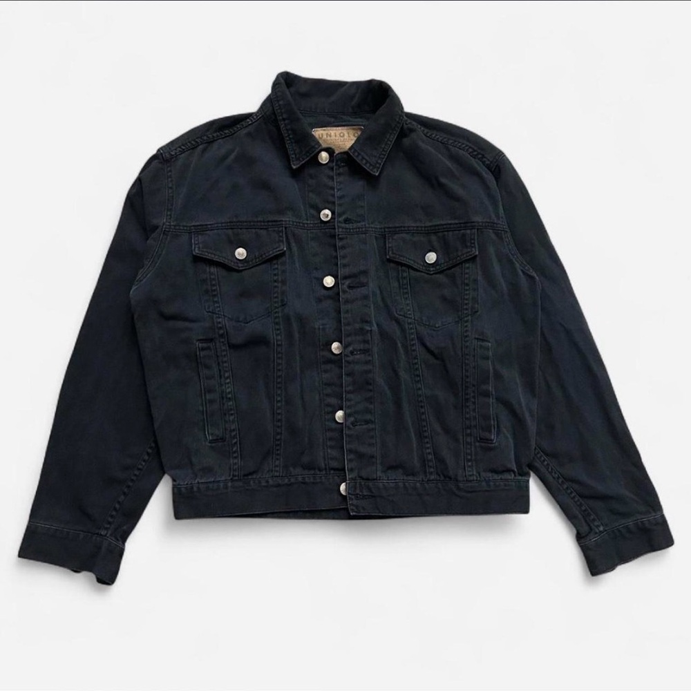 Men's Vintage Uniqlo Black Denim Jacket Sz XL